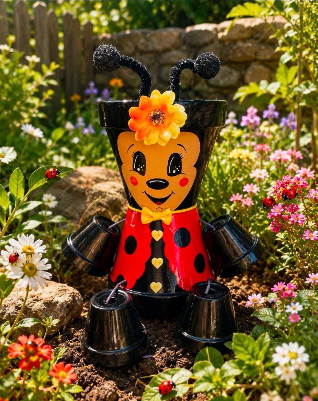 🐞 Handmade Craft Decoration Pot Sparkling Ladybug – photo 9